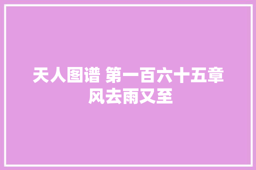 天人图谱 第一百六十五章 风去雨又至