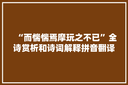 “而惴惴焉摩玩之不已”全诗赏析和诗词解释拼音翻译 “而惴惴焉摩玩之不已”全诗赏析和诗词解释拼音翻译