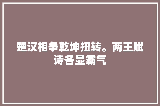 楚汉相争乾坤扭转。两王赋诗各显霸气