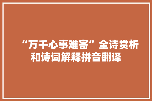 “万千心事难寄”全诗赏析和诗词解释拼音翻译