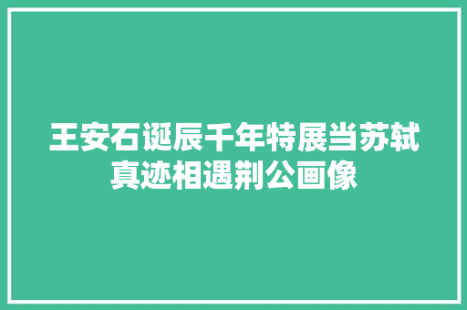 王安石诞辰千年特展当苏轼真迹相遇荆公画像