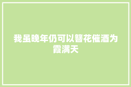 我虽晚年仍可以簪花催酒为霞满天