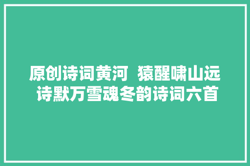 原创诗词黄河  猿醒啸山远 诗默万雪魂冬韵诗词六首