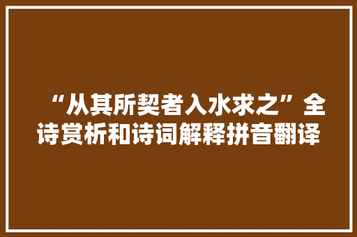 “从其所契者入水求之”全诗赏析和诗词解释拼音翻译