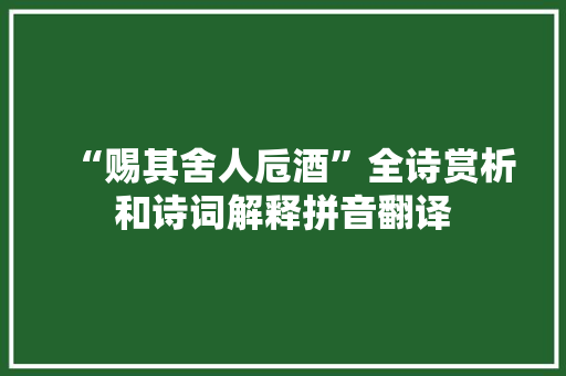 “赐其舍人卮酒”全诗赏析和诗词解释拼音翻译