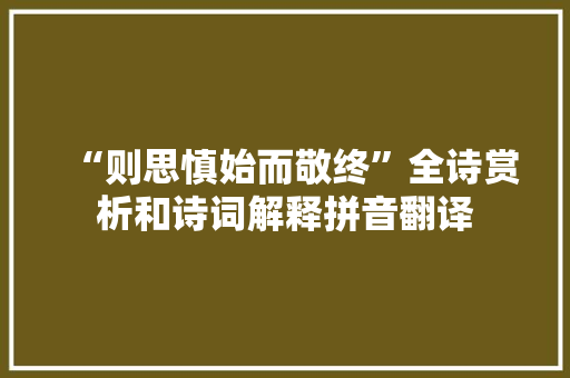 “则思慎始而敬终”全诗赏析和诗词解释拼音翻译