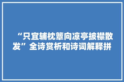 “只宜辅枕簟向凉亭披襟散发”全诗赏析和诗词解释拼音翻译
