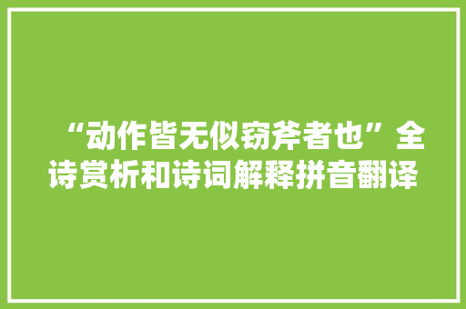 “动作皆无似窃斧者也”全诗赏析和诗词解释拼音翻译 “动作皆无似窃斧者也”全诗赏析和诗词解释拼音翻译