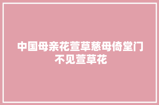 中国母亲花萱草慈母倚堂门 不见萱草花