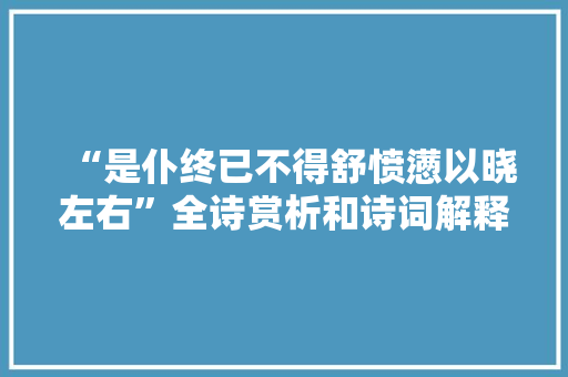 “是仆终已不得舒愤懑以晓左右”全诗赏析和诗词解释拼音翻译