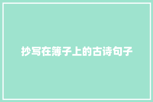 抄写在簿子上的古诗句子