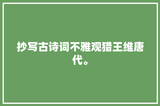抄写古诗词不雅观猎王维唐代。