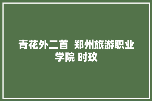 青花外二首  郑州旅游职业学院 时玫