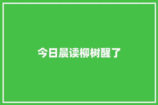 今日晨读柳树醒了