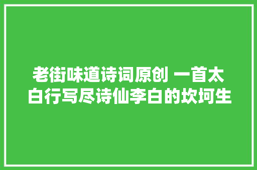 老街味道诗词原创 一首太白行写尽诗仙李白的坎坷生平