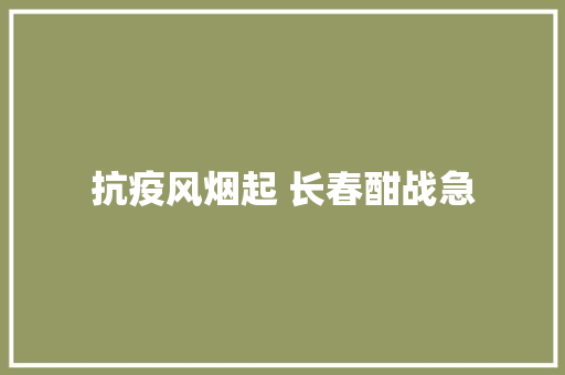 抗疫风烟起 长春酣战急