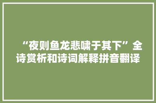 “夜则鱼龙悲啸于其下”全诗赏析和诗词解释拼音翻译