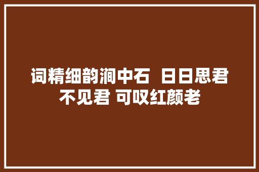 词精细韵涧中石  日日思君不见君 可叹红颜老