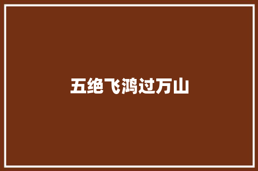五绝飞鸿过万山