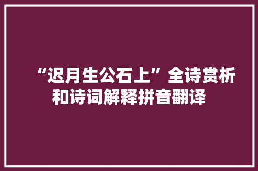 “迟月生公石上”全诗赏析和诗词解释拼音翻译