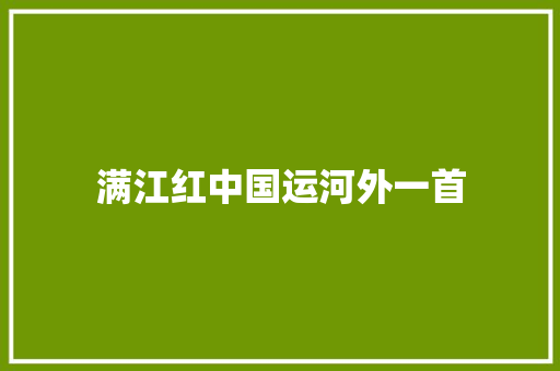 满江红中国运河外一首