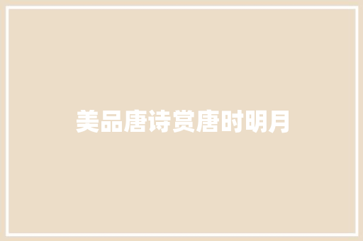 美品唐诗赏唐时明月