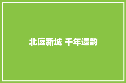 北庭新城 千年遗韵