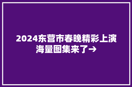 2024东营市春晚精彩上演海量图集来了→