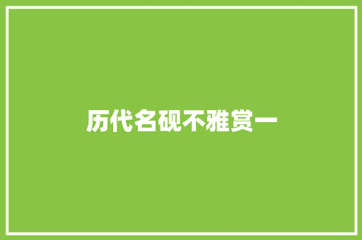 历代名砚不雅赏一