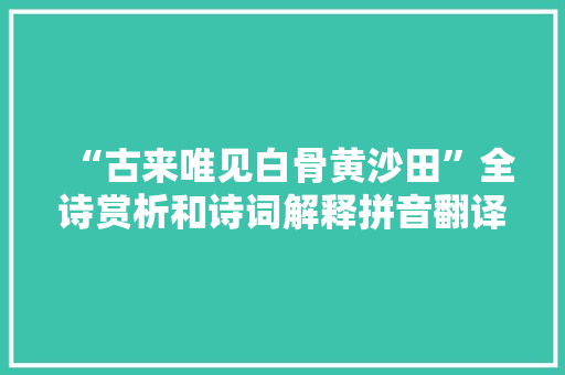 “古来唯见白骨黄沙田”全诗赏析和诗词解释拼音翻译