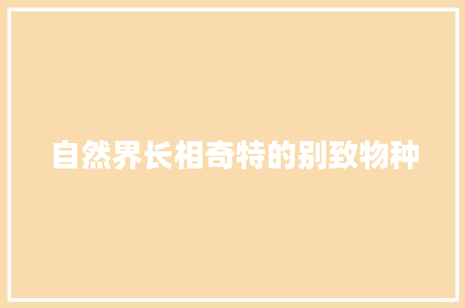 自然界长相奇特的别致物种