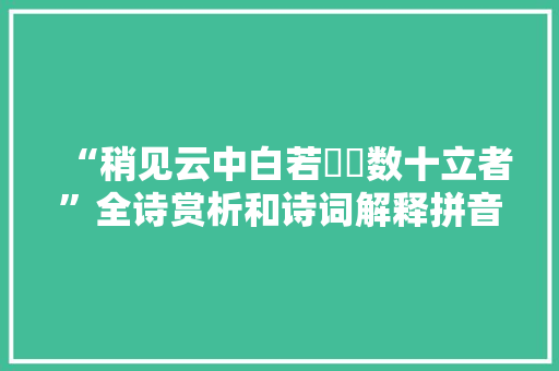“稍见云中白若摴蒱数十立者”全诗赏析和诗词解释拼音翻译