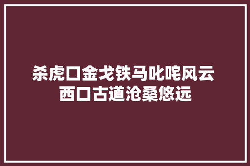 杀虎口金戈铁马叱咤风云 西口古道沧桑悠远 杀虎口金戈铁马叱咤风云 西口古道沧桑悠远