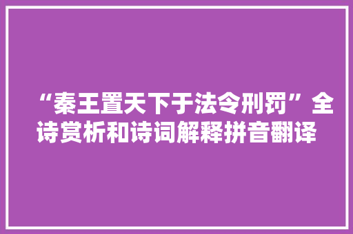 “秦王置天下于法令刑罚”全诗赏析和诗词解释拼音翻译