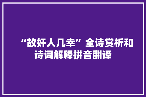 “故奸人几幸”全诗赏析和诗词解释拼音翻译