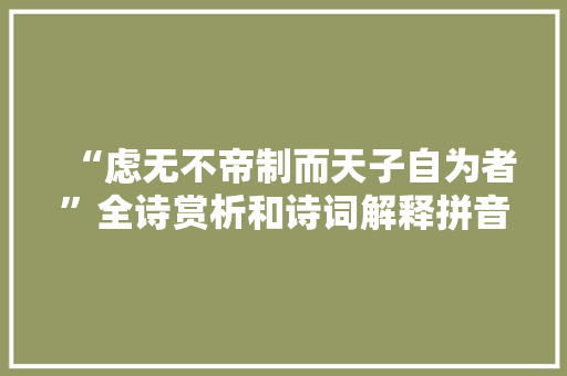 “虑无不帝制而天子自为者”全诗赏析和诗词解释拼音翻译