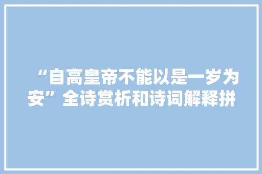 “自高皇帝不能以是一岁为安”全诗赏析和诗词解释拼音翻译