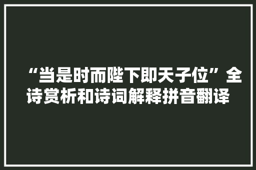 “当是时而陛下即天子位”全诗赏析和诗词解释拼音翻译