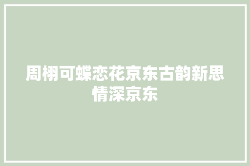 周栩可蝶恋花京东古韵新思情深京东