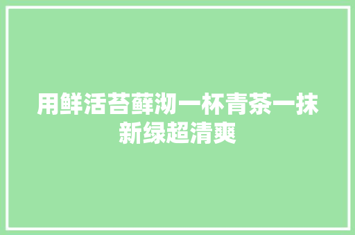 用鲜活苔藓沏一杯青茶一抹新绿超清爽