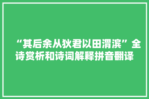 “其后余从狄君以田渭滨”全诗赏析和诗词解释拼音翻译