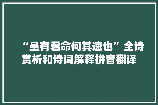 “虽有君命何其速也”全诗赏析和诗词解释拼音翻译