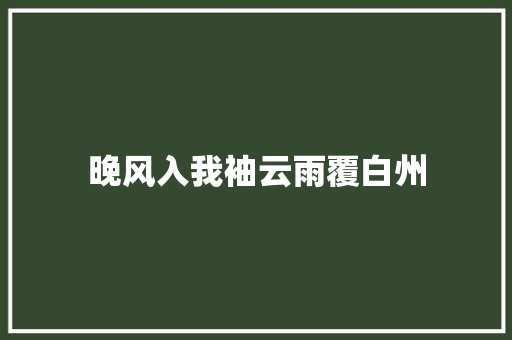 晚风入我袖云雨覆白州