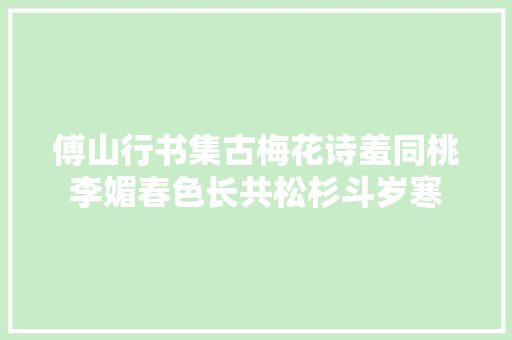 傅山行书集古梅花诗羞同桃李媚春色长共松杉斗岁寒