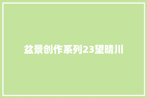盆景创作系列23望晴川