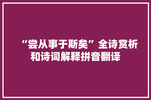 “尝从事于斯矣”全诗赏析和诗词解释拼音翻译