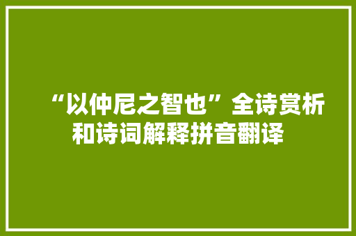 “以仲尼之智也”全诗赏析和诗词解释拼音翻译