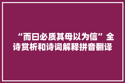 “而曰必质其母以为信”全诗赏析和诗词解释拼音翻译