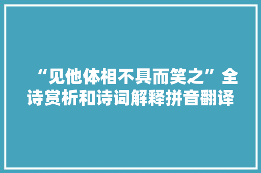 “见他体相不具而笑之”全诗赏析和诗词解释拼音翻译