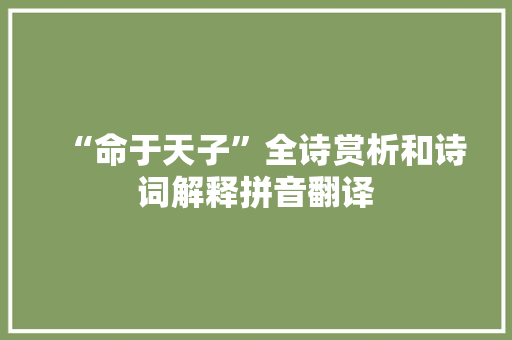 “命于天子”全诗赏析和诗词解释拼音翻译